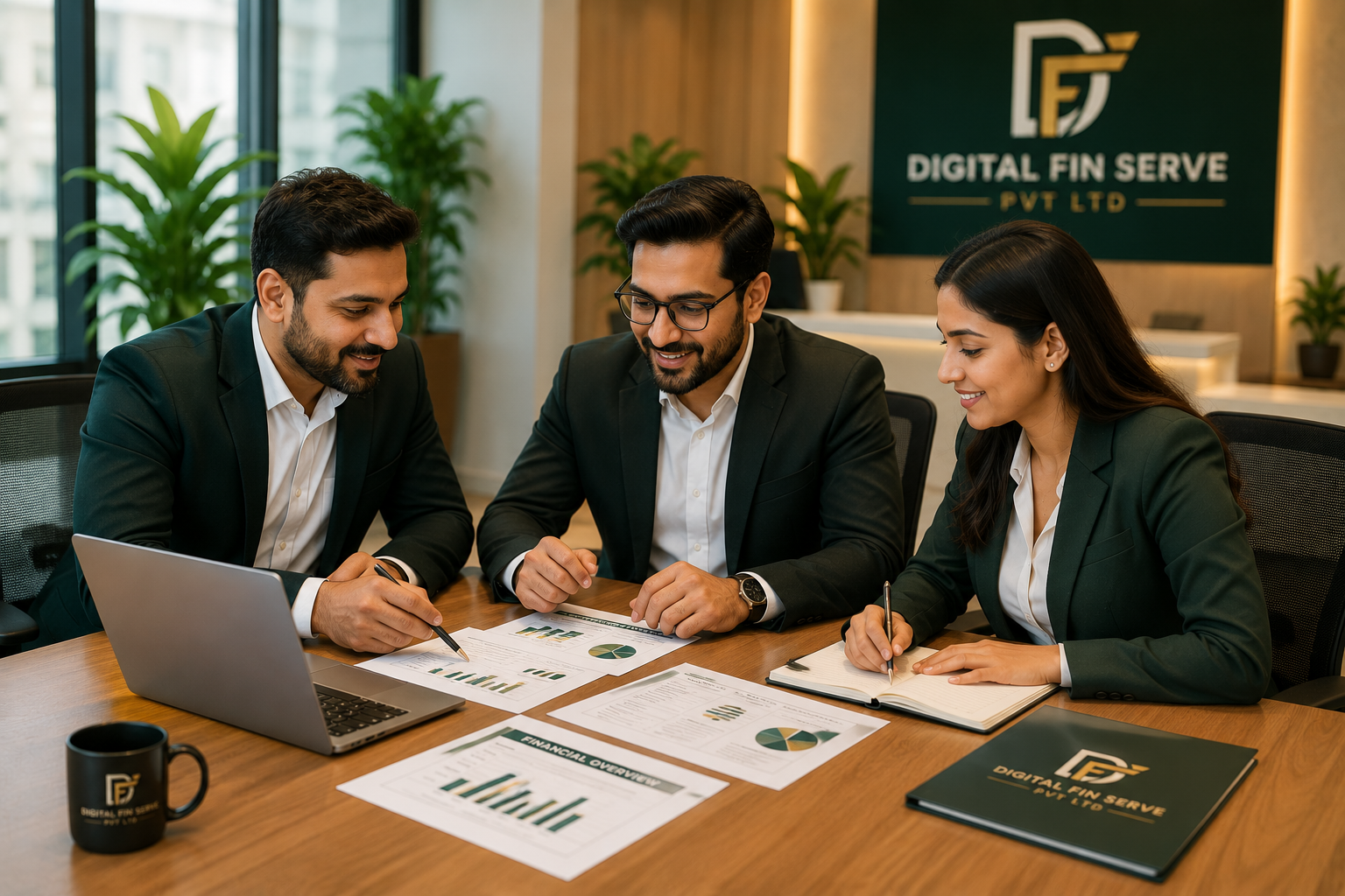 Digital Fin Serve advisory team in a meeting